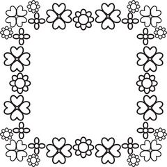 black and white floral frame