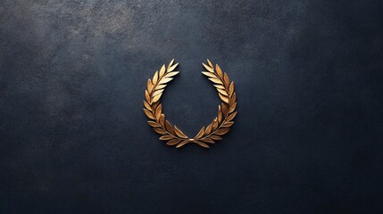 gold laurel wreath on dark background