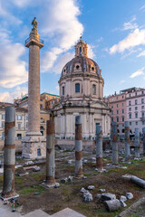 Colonna Traiana view in Rome City of Italy