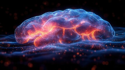 scientific depiction of a 3d brain highlighting synapses and neurons with vibrant colors and intricate details capturing the complexity of neural communication and brain functions