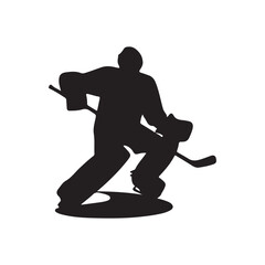silhouette of people playing hockey, Playing ice hockey, Abstract silhouette of a hockey player on white background
