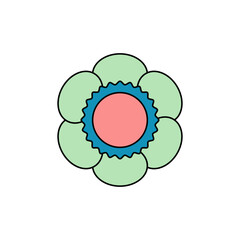 Retro flower decoration, Vector illustration.