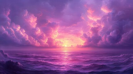serene purple clouds draping across the sky inviting relaxation and contemplation creating a peaceful haven in a dreamlike atmosphere perfect for a restful escape