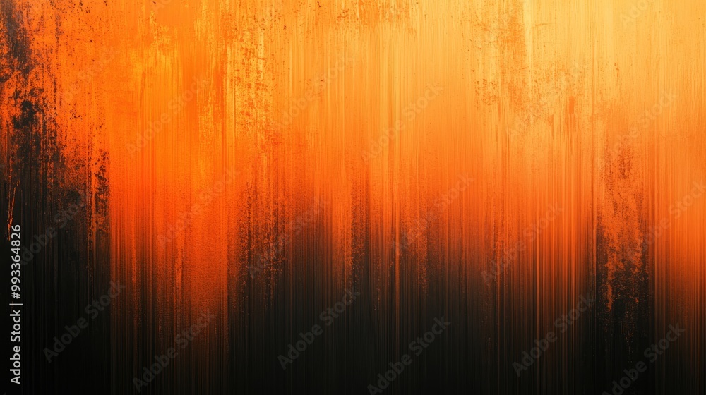 Poster orange and black vertical background featuring a grainy vibrant color gradient with a textured noise