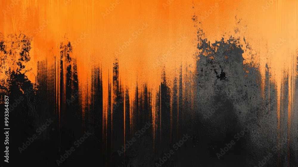 Aufkleber orange and black vertical background featuring a grainy vibrant color gradient with a textured noise