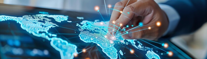 Encouraging fairness in global office locations, with glowing world maps connecting employees from diverse global offices equally.
