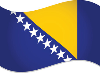 Flag of Bosnia and Herzegovina Waving Vector