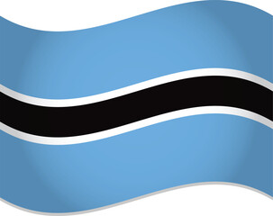Botswana Country Flag Waving in Air Vector