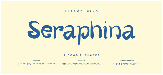 Obraz premium Font Script “Seraphina” Uppercase Lowercase And Number. Classic Lettering Minimal Fashion Designs. Fonts Script Typography modern regular decorative feminine concept. vector illustration