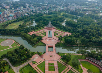 Drone Shot of National Martyrs' Memorial, Bangladesh - Iconic National Monument and Landmark-1