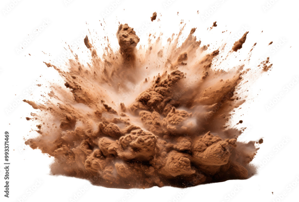 Poster png splattered exploding splashing chocolate.