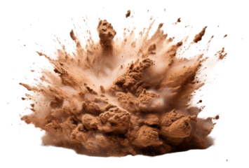 PNG  Splattered exploding splashing chocolate.