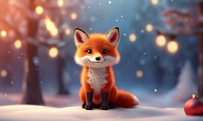 red fox in the snow