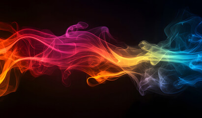 Colorful Abstract Smoke Wave on a Dark Background design