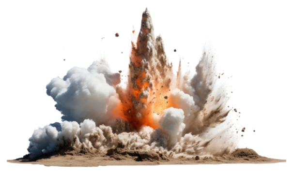 PNG  Explosion outdoors fire white background.