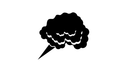 Smoke graphic, black isolated silhouette