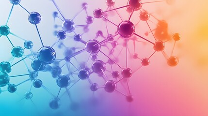 Abstract Representation of a Molecular Structure with Interconnected Spheres