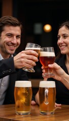 Friends raising glasses in toast Cheers