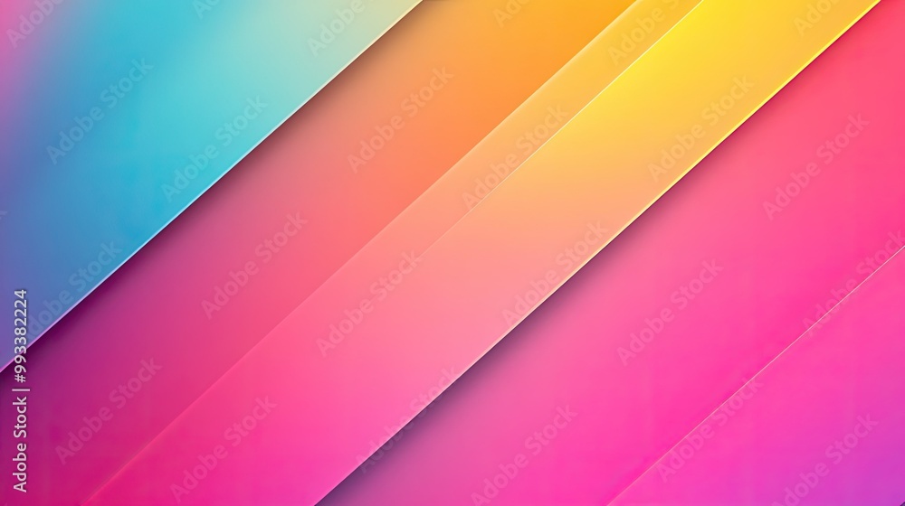 Poster abstract gradient pattern with neon colors blending smoothly, space for copy in the corners