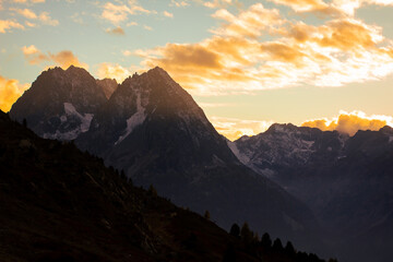 sunset in the mountains