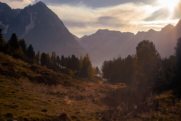 sunset in the mountains
