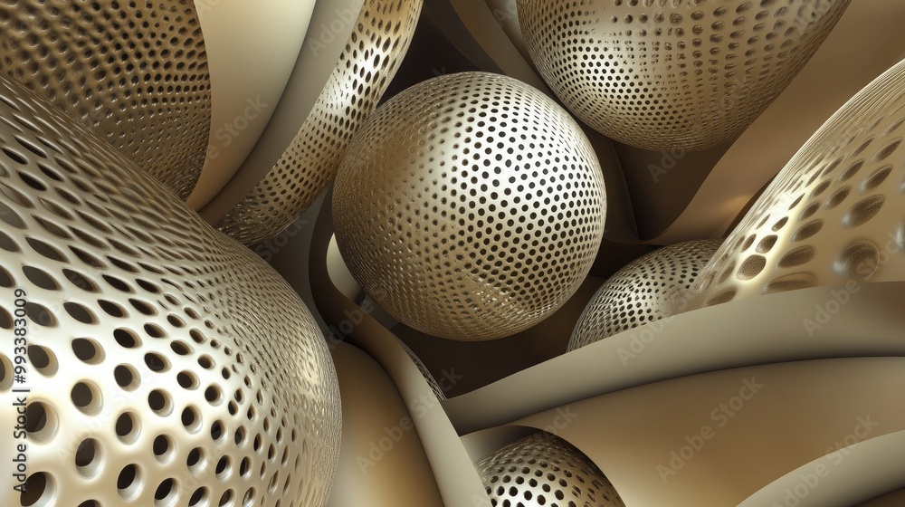 Poster abstract sphere pattern with a 3d illusion effect, plenty of room for text in the background