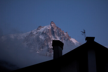 mountain hut in winter