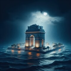 Naklejka premium Futuristic India Gate