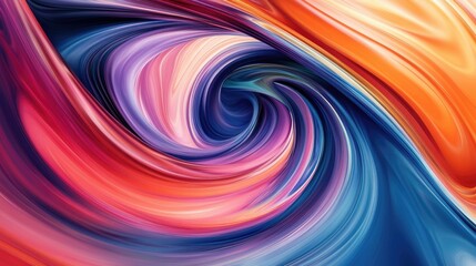 Abstract swirl pattern in vibrant colors with a sense of motion, ample room for text in the top third