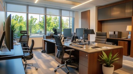 A well-equipped and organized office with a transportation lab and advanced mobility technologies