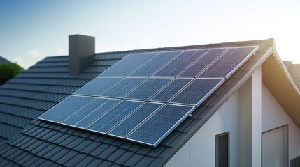 Solar panels installed on a house roof.