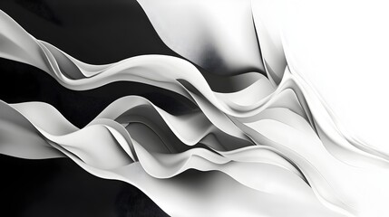 Obraz premium Elegant Black and White Flame Motif in Digital