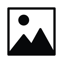 A captivating icon of landscape photo, mountains with sun