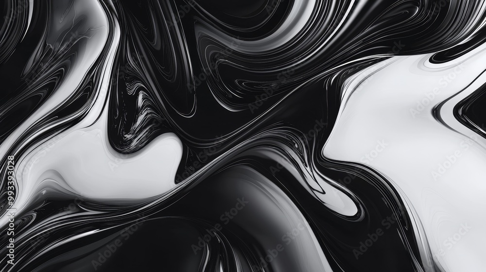 Poster psychedelic liquid pattern with curved lines. spots and curved lines move in a psychedelic pattern.