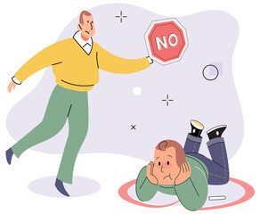 Refuse vector illustration. Rejecting someones ideas doesnt invalidate their worth as individual or their capacity for growth Denial someones perspective can hinder mutual understanding and compromise