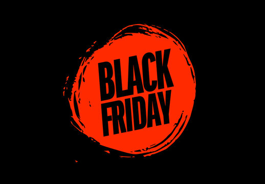 Black friday red spot sale lettering template for banner poster flyer or social media status