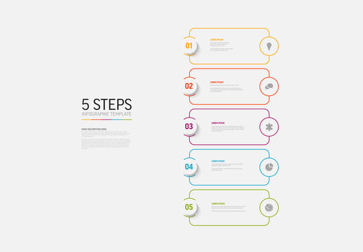 Light vertical infographic template with five rounded block cards