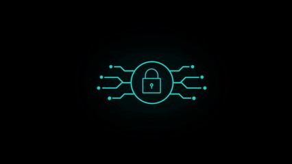 lock connection line icon