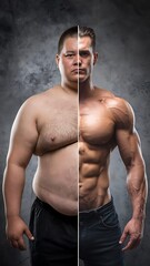 Dramatic before and after body transformation for New Year fitness goals


