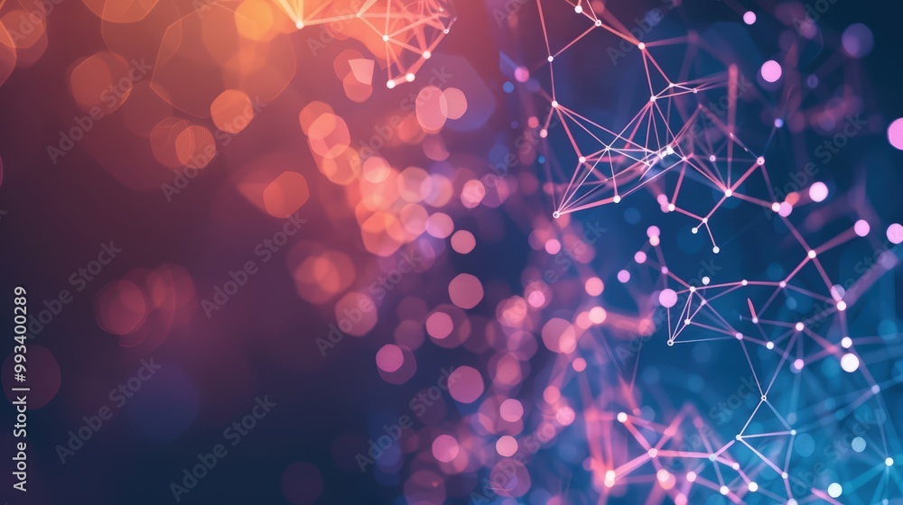 Poster abstract digital futuristic background featuring network lines and technology illustrations, highlig