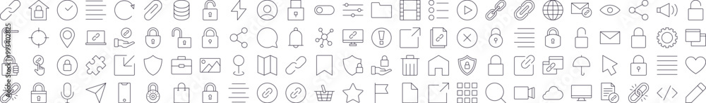Poster interface line icon bundle. modern collection for design, web sites, apps, cards. contains linear im