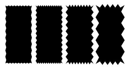 Zigzag border frame design. Geometric pattern with four variations