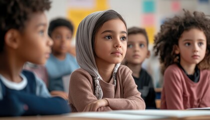 Children Listening and Learning in School Classroom