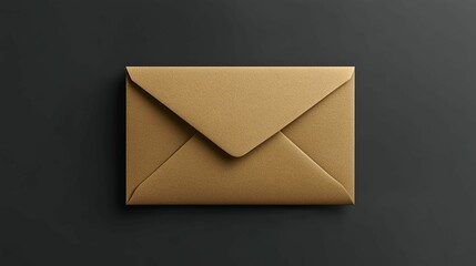 A Closed Golden Envelope on a Black Background