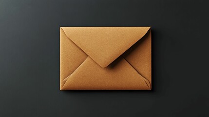 A Single Brown Envelope on a Dark Background