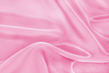 Pink fabric cloth texture for background and design art work, beautiful crumpled pattern of silk or linen.