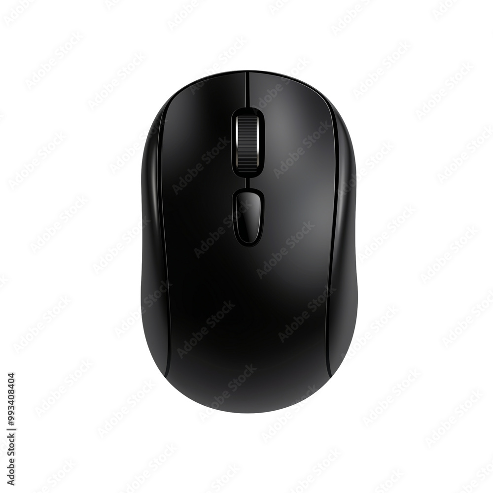 Poster black computer mouse isolated on transparent background