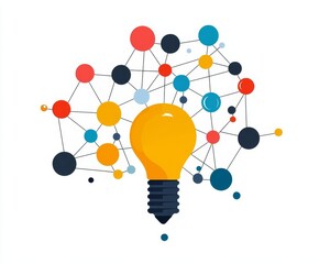 Light bulb with network connections illustrating innovation and creativity.