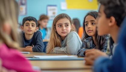 Children Listening and Learning in School Classroom