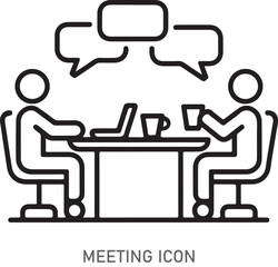 Meeting icon vector art, conversation vector art 